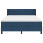 Cama tipo Box Spring con cabecera Azul Oscuro 200 x 160 cm tela