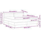 Cama tipo Box Spring con cabecera Azul Oscuro 200 x 160 cm tela