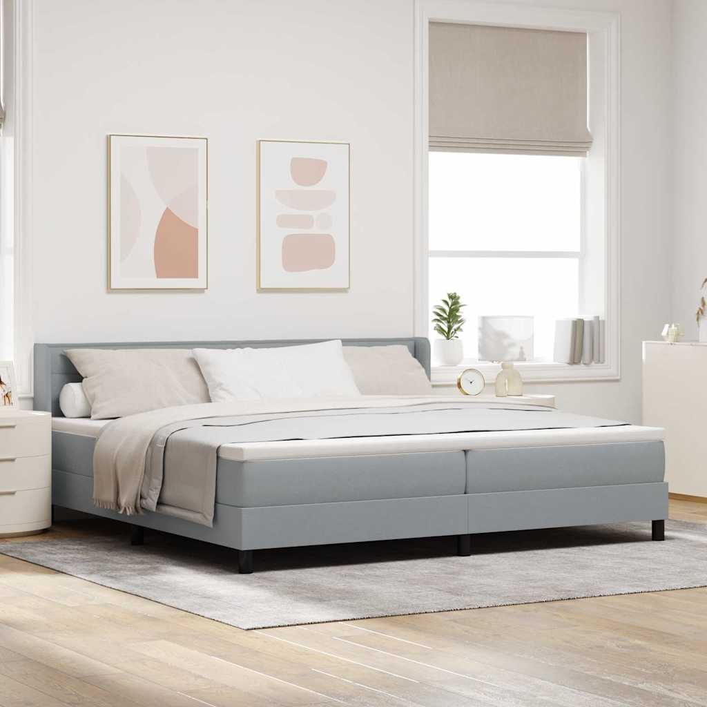Cama Box Spring com cabeceira Azul Escuro 200 x 160 cm tecido