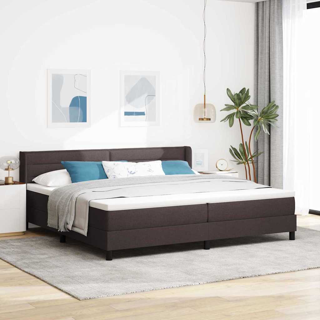 Cama Box Spring com cabeceira Azul Escuro 200 x 160 cm tecido
