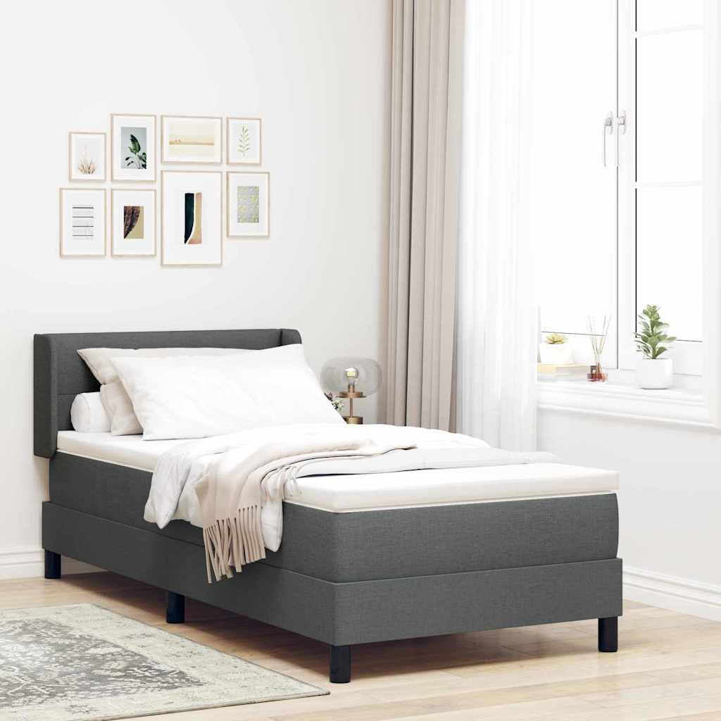 Cama Box Spring com cabeceira Azul Escuro 200 x 160 cm tecido