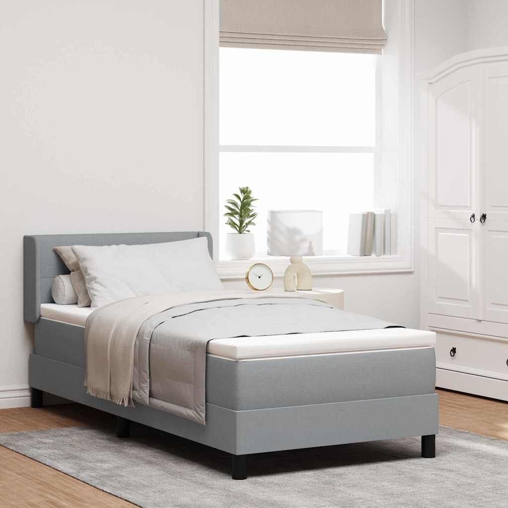 Cama Box Spring com cabeceira Azul Escuro 200 x 160 cm tecido