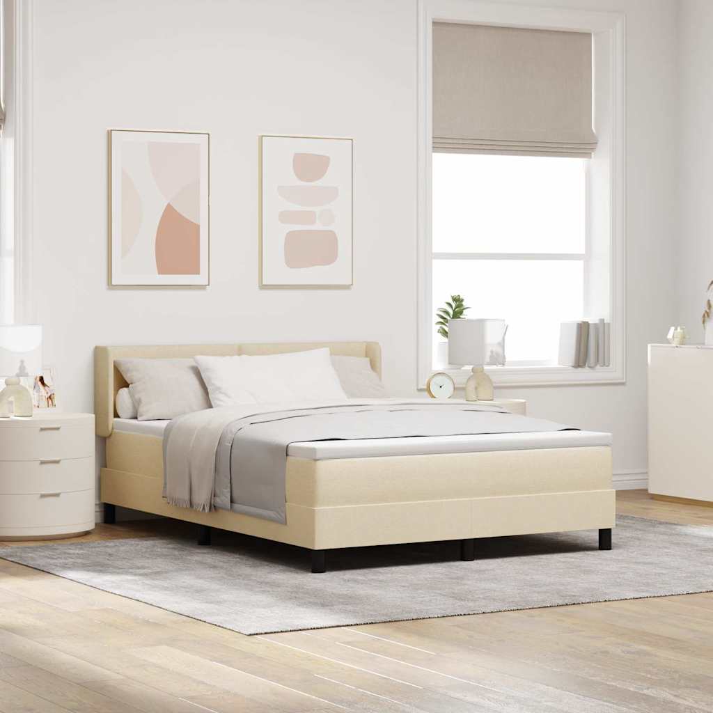 Cama Box Spring com cabeceira Azul Escuro 200 x 160 cm tecido