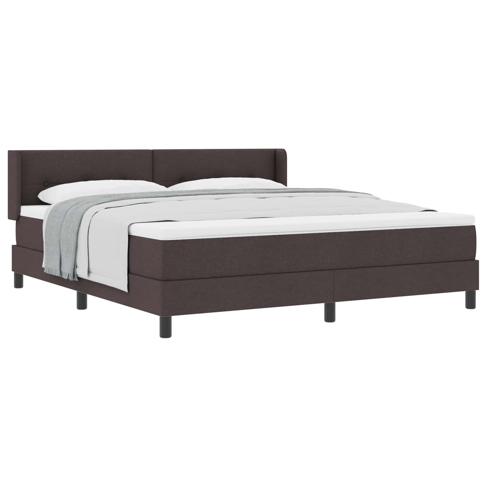 Cama Box Spring com cabeceira Azul Escuro 200 x 160 cm tecido