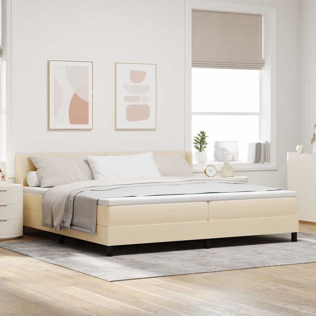 Cama Box Spring com cabeceira Azul Escuro 200 x 160 cm tecido