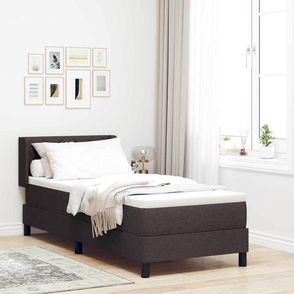 Cama Box Spring com cabeceira Azul Escuro 200 x 160 cm tecido