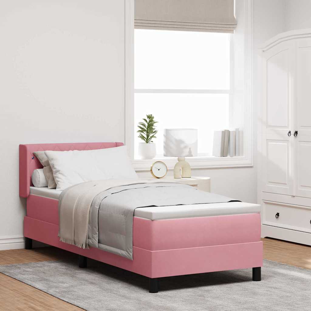 Black Velvet Box Spring Bed with Headboard 190 x 140 cm