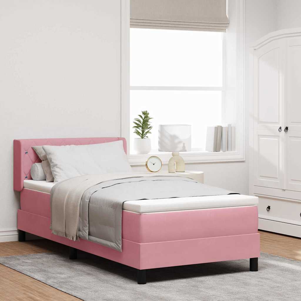 Black Velvet Box Spring Bed with Headboard 190 x 140 cm