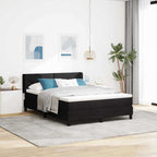 Cama tipo Box Spring con cabecera Negro 190 x 140 cm Terciopelo