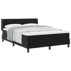 Cama tipo Box Spring con cabecera Negro 190 x 140 cm Terciopelo