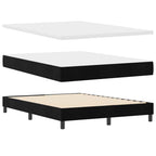 Cama tipo Box Spring con cabecera Negro 190 x 140 cm Terciopelo