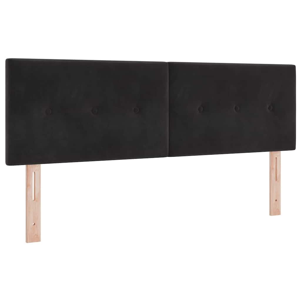 Cama tipo Box Spring con cabecera Negro 190 x 140 cm Terciopelo