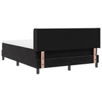 Cama tipo Box Spring con cabecera Negro 190 x 140 cm Terciopelo