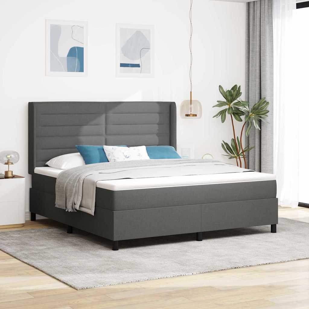 Cama Box Spring com colchão Azul 190 x 140 cm tecido