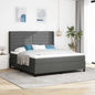 Cama Box Spring com colchão Azul 190 x 140 cm tecido
