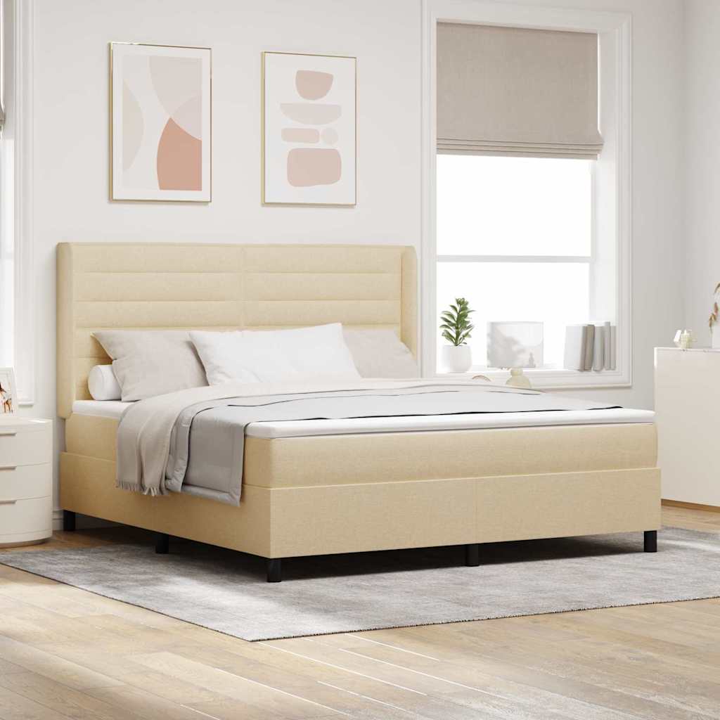 Cama Box Spring com colchão Azul 190 x 140 cm tecido