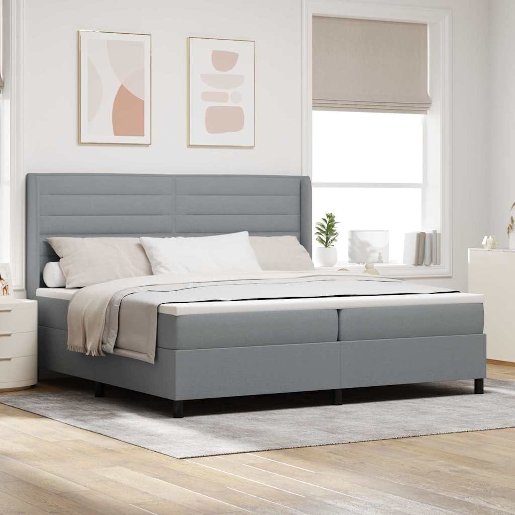 Cama Box Spring com colchão Azul 190 x 140 cm tecido