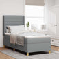 Cama Box Spring com cabeceira Creme 80 x 200 cm tecido