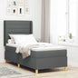 Cama Box Spring com cabeceira Creme 80 x 200 cm tecido