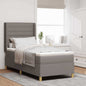 Cama Box Spring com cabeceira Creme 80 x 200 cm tecido