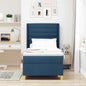 Cama Box Spring com cabeceira Creme 80 x 200 cm tecido