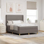 Cama Box Spring com cabeceira Creme 80 x 200 cm tecido