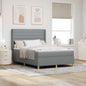 Cama Box Spring com cabeceira Creme 80 x 200 cm tecido