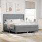 Cama Box Spring com cabeceira Creme 80 x 200 cm tecido