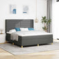Cama Box Spring com cabeceira Creme 80 x 200 cm tecido
