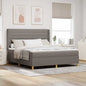 Cama Box Spring com cabeceira Creme 80 x 200 cm tecido