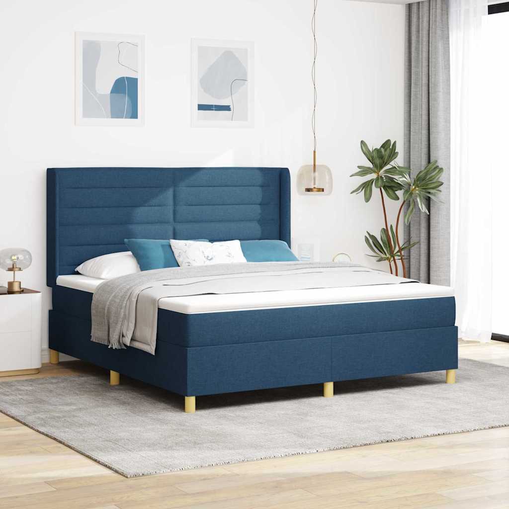 Cama Box Spring com cabeceira Creme 80 x 200 cm tecido