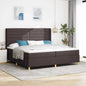 Cama Box Spring com cabeceira Creme 80 x 200 cm tecido