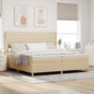 Cama Box Spring com cabeceira Creme 80 x 200 cm tecido