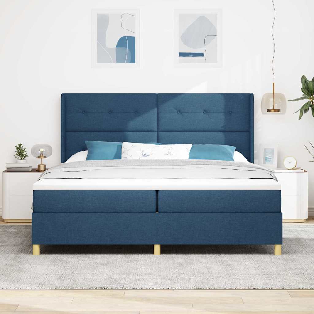 Cama Box Spring com cabeceira Creme 80 x 200 cm tecido