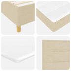 Cama tipo Box Spring con cabecera Crema 80 x 200 cm tela