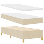Cama tipo Box Spring con cabecera Crema 80 x 200 cm tela