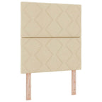 Cama tipo Box Spring con cabecera Crema 80 x 200 cm tela