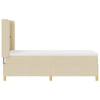 Cama tipo Box Spring con cabecera Crema 80 x 200 cm tela