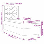 Cama tipo Box Spring con cabecera Crema 80 x 200 cm tela