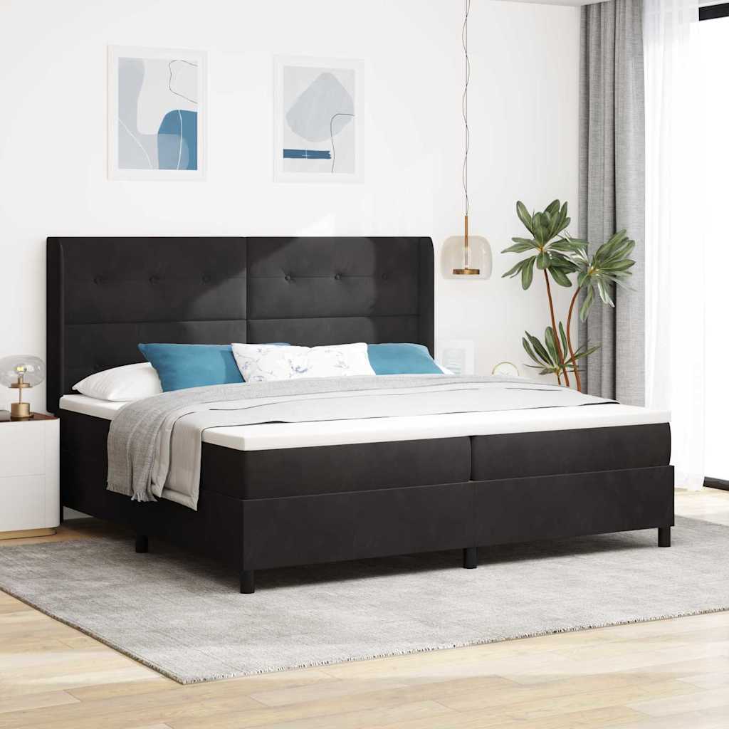 Cama Box Spring com cabeceira Azul 100 x 200 cm Veludo