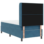 Cama Box Spring com cabeceira Azul 100 x 200 cm Veludo