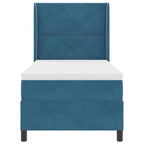Cama Box Spring com cabeceira Azul 100 x 200 cm Veludo