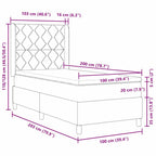 Cama Box Spring com cabeceira Azul 100 x 200 cm Veludo