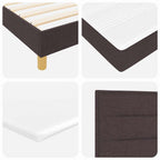 Cama Box Spring LED con cabecera Marrón Oscuro 80 x 200 cm tela