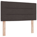 Cama Box Spring LED con cabecera Marrón Oscuro 80 x 200 cm tela