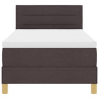 Cama Box Spring LED con cabecera Marrón Oscuro 80 x 200 cm tela