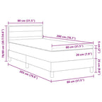 Cama Box Spring LED con cabecera Marrón Oscuro 80 x 200 cm tela