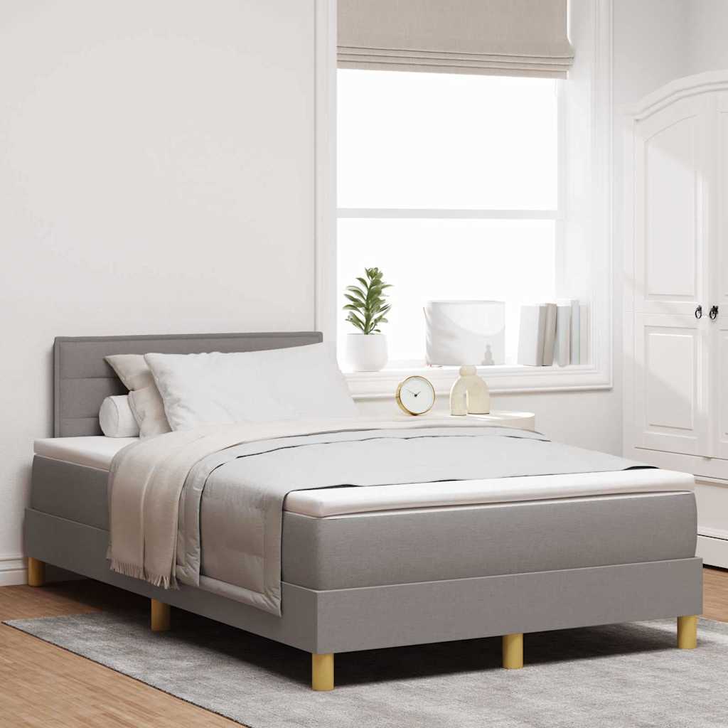 LED Box Spring Bed with Headboard Dark Brown 80 x 200 cm fabric
