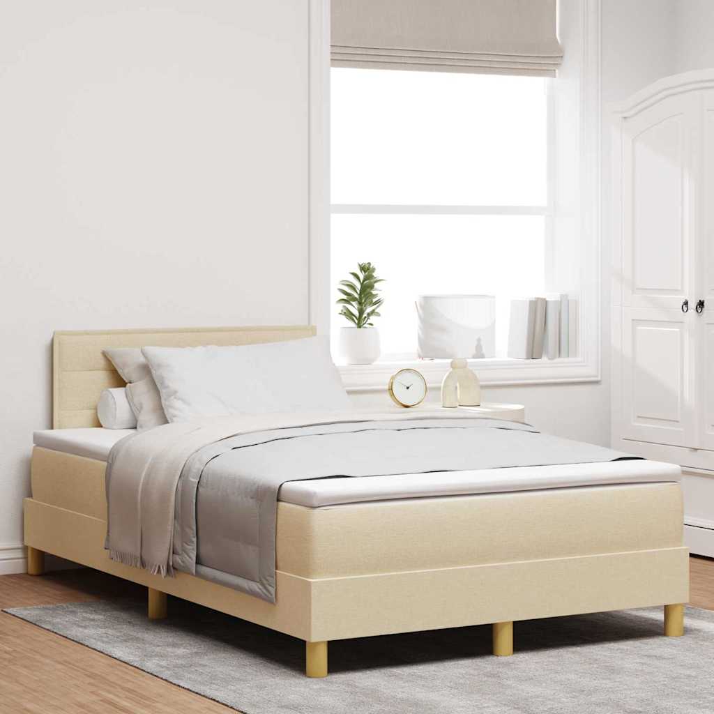 LED Box Spring Bed with Headboard Dark Brown 80 x 200 cm fabric