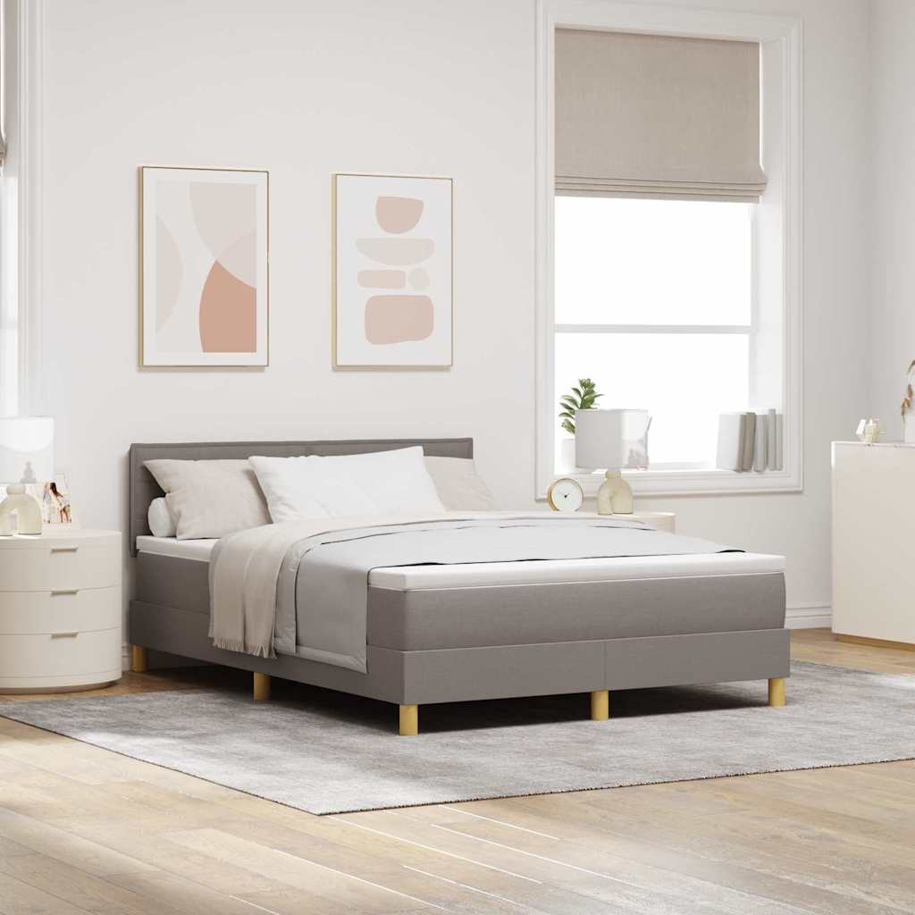 LED Box Spring Bed with Headboard Dark Brown 80 x 200 cm fabric